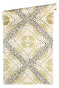 Miniatyrbild 2 av 6: Non woven-tapet ornament Profhome 349042-GU lätt texturerad glansigt mönster matt bakgrund färg grå guld grädde 7,04 m2