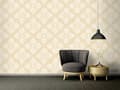 Miniatyrbild 4 av 6: Non woven-tapet ornament Profhome 349044-GU lätt texturerad glansigt mönster matt bakgrund färg beige grädde guld 7,04 m2