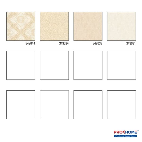 Non woven-tapet ornament Profhome 349044-GU lätt texturerad glansigt mönster matt bakgrund färg beige grädde guld 7,04 m2