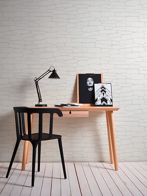 Övermålningsbar tapet natur Profhome 355416-GU texturerad matt färg vit 5,33 m2