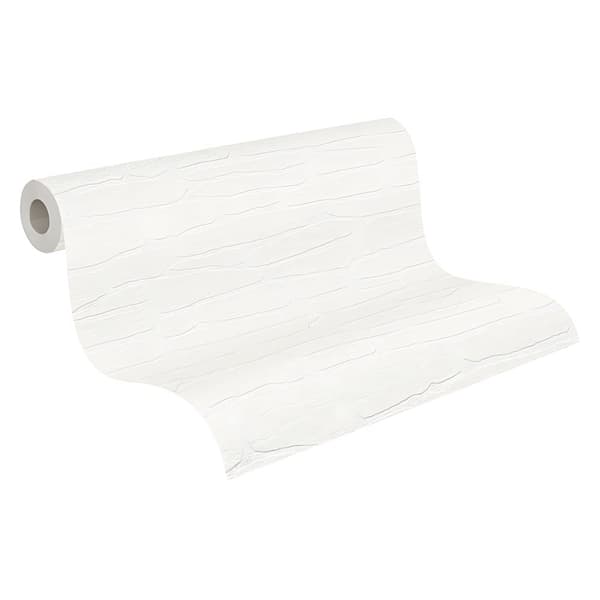 Övermålningsbar tapet natur Profhome 355416-GU texturerad matt färg vit 5,33 m2