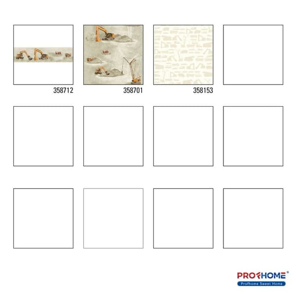Kant grafisk Profhome 358712-GU slät matt färg orange beige svart 0,65 m2