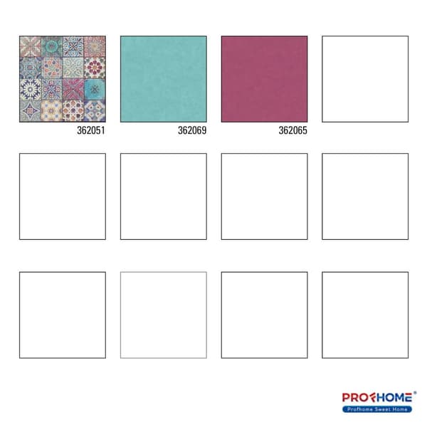 Non woven-tapet kakel mönster Profhome 362051-GU lätt texturerad matt färg blå violett grädde 5,33 m2