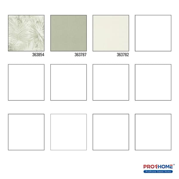Non woven-tapet palmer Profhome 363854-GU texturerad matt färg grön grädde 5,33 m2