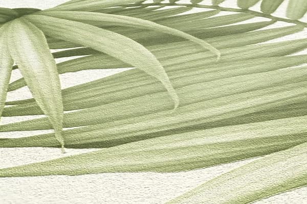 Non woven-tapet palmer Profhome 365051-GU lätt texturerad matt färg grön grädde vit 5,33 m2