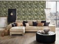 Miniatyrbild 4 av 7: Non woven-tapet blomster Profhome 365192-GU slät matt färg grön vit grå 5,33 m2