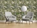 Miniatyrbild 5 av 7: Non woven-tapet blomster Profhome 365192-GU slät matt färg grön vit grå 5,33 m2