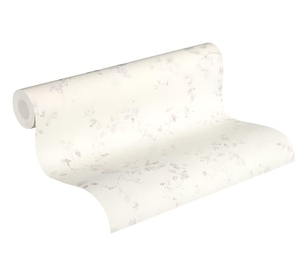Non woven-tapet Blommig Profhome 368961-GU lätt texturerad glansigt mönster matt bakgrund färg violett grädde 5,33 m2