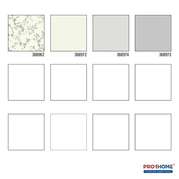 Non woven-tapet Blommig Profhome 368962-GU lätt texturerad glansigt mönster matt bakgrund färg silver svart vit 5,33 m2