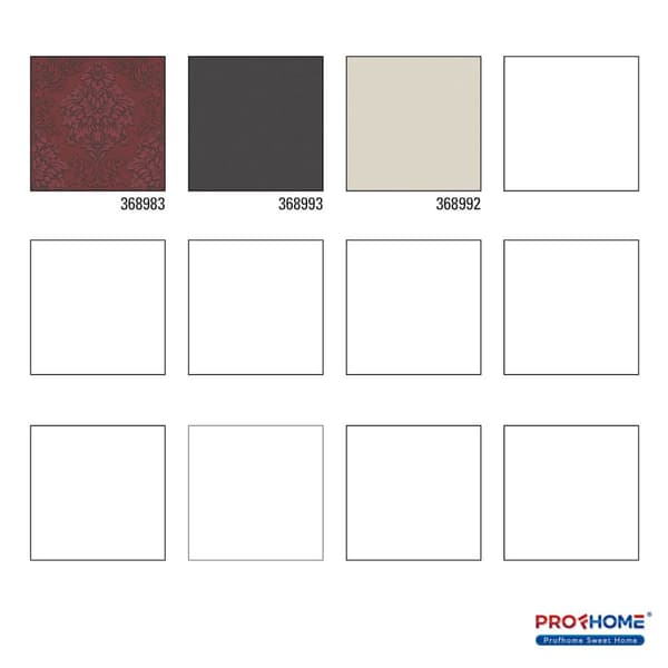 Non woven-tapet ornament Profhome 368983-GU lätt texturerad glittrande mönster matt bakgrund färg röd silver svart 5,33 m2