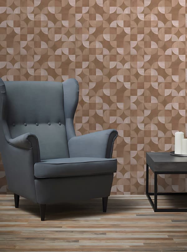 Non woven-tapet grafisk Profhome 369134-GU lätt texturerad matt färg brun beige 5,33 m2