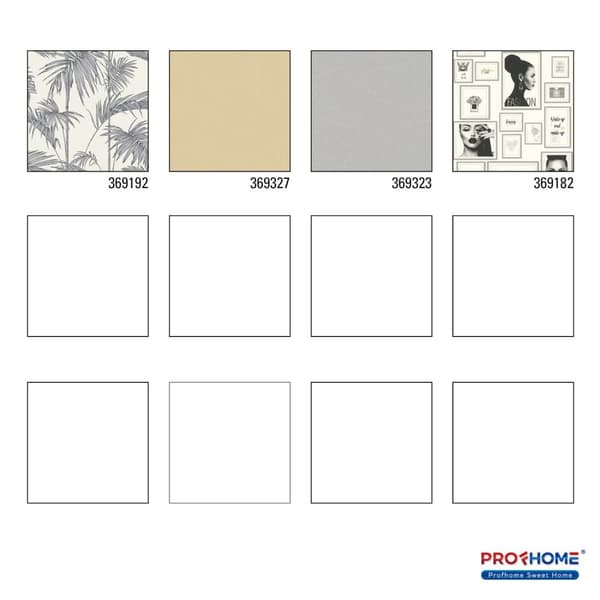 Non woven-tapet palmer Profhome 369192-GU lätt texturerad glansigt mönster matt bakgrund färg grå silver vit 5,33 m2
