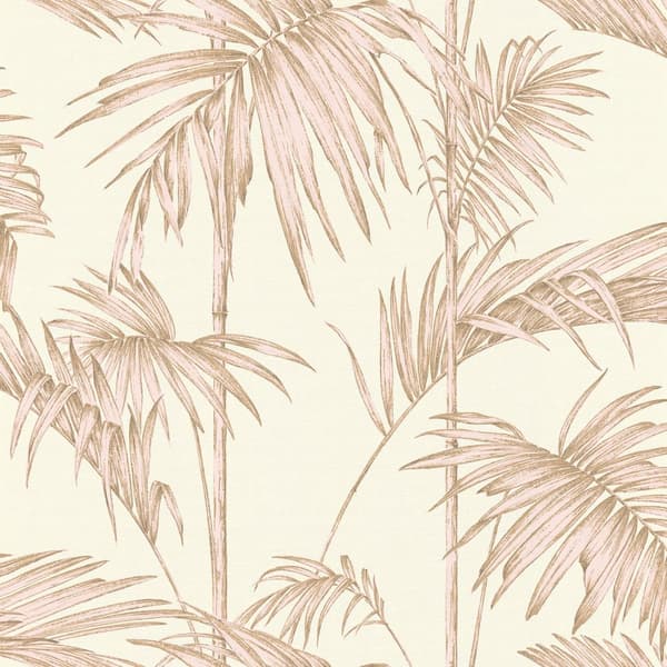 Non woven-tapet palmer Profhome 369193-GU lätt texturerad matt färg rosa beige grädde 5,33 m2