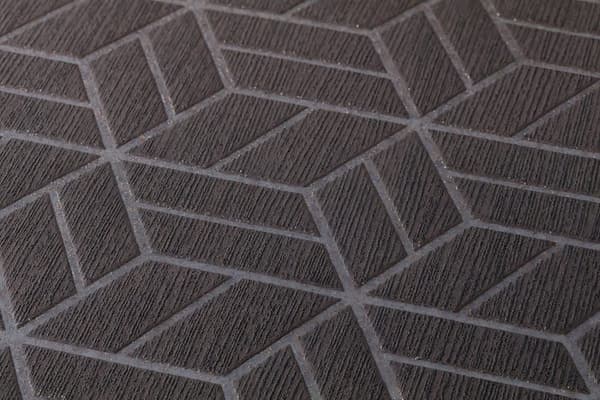 Non woven-tapet geometrisk Profhome 369201-GU lätt texturerad glittrande mönster matt bakgrund färg svart silver 5,33 m2