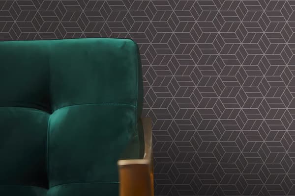 Non woven-tapet geometrisk Profhome 369201-GU lätt texturerad glittrande mönster matt bakgrund färg svart silver 5,33 m2