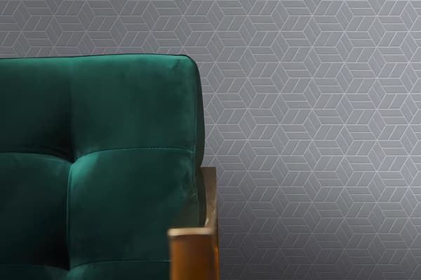 Non woven-tapet geometrisk Profhome 369204-GU lätt texturerad glittrande mönster matt bakgrund färg grå silver 5,33 m2