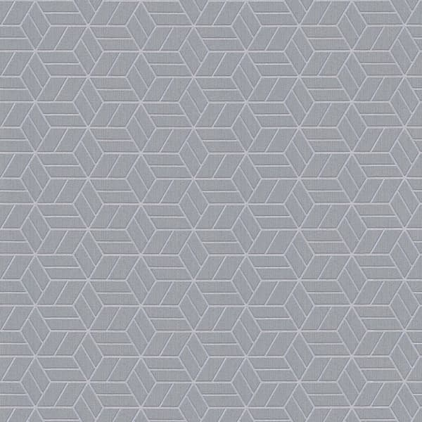 Non woven-tapet geometrisk Profhome 369204-GU lätt texturerad glittrande mönster matt bakgrund färg grå silver 5,33 m2
