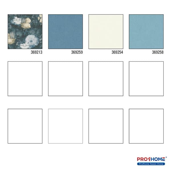 Non woven-tapet blomster Profhome 369213-GU lätt texturerad matt färg blå grön gul 5,33 m2