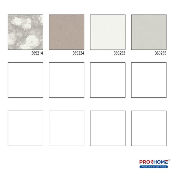 Non woven-tapet blomster Profhome 369214-GU lätt texturerad matt färg grå vit 5,33 m2