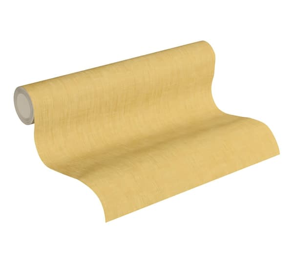 Non woven-tapet uni kulör Profhome 369221-GU lätt texturerad matt färg gul 5,33 m2