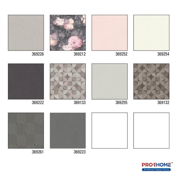 Non woven-tapet uni kulör Profhome 369226-GU lätt texturerad matt färg grå 5,33 m2