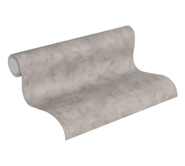 Non woven-tapet uni kulör Profhome 369242-GU lätt texturerad matt färg grå brun 5,33 m2