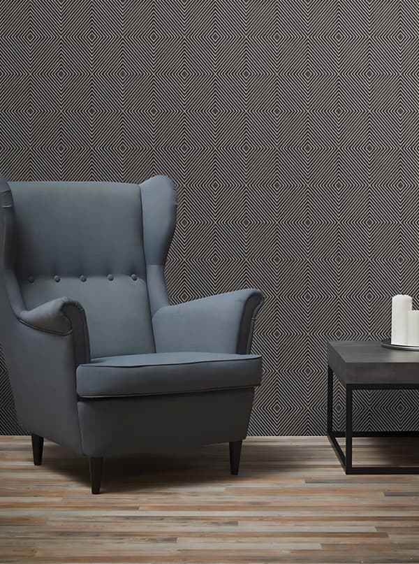Non woven-tapet geometrisk Profhome 369261-GU lätt texturerad matt färg grå silver 5,33 m2