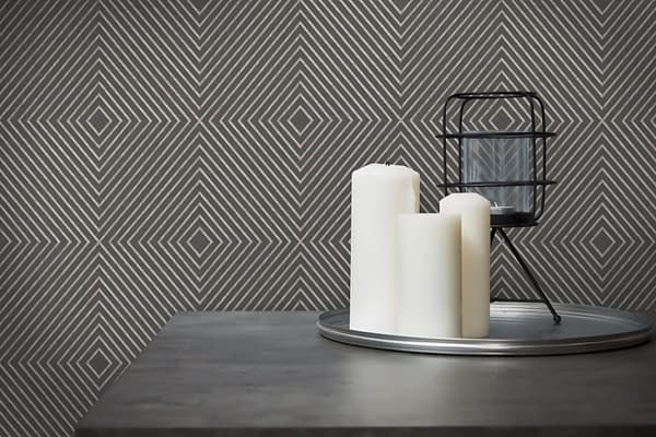 Non woven-tapet geometrisk Profhome 369261-GU lätt texturerad matt färg grå silver 5,33 m2