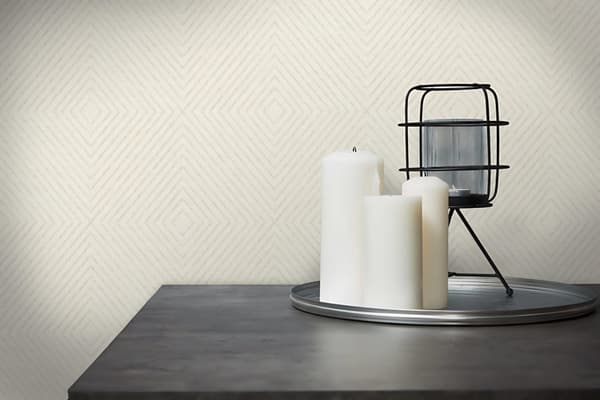Non woven-tapet geometrisk Profhome 369263-GU lätt texturerad matt färg grädde pärla beige 5,33 m2