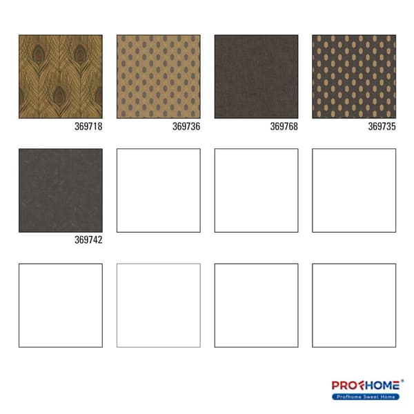 Non woven-tapet fjädermönster Profhome 369718-GU lätt texturerad matt färg brun gul svart 5,33 m2