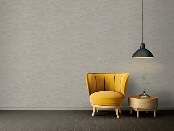 Non woven-tapet blomster Profhome 369724-GU lätt texturerad matt färg grå silver beige 5,33 m2
