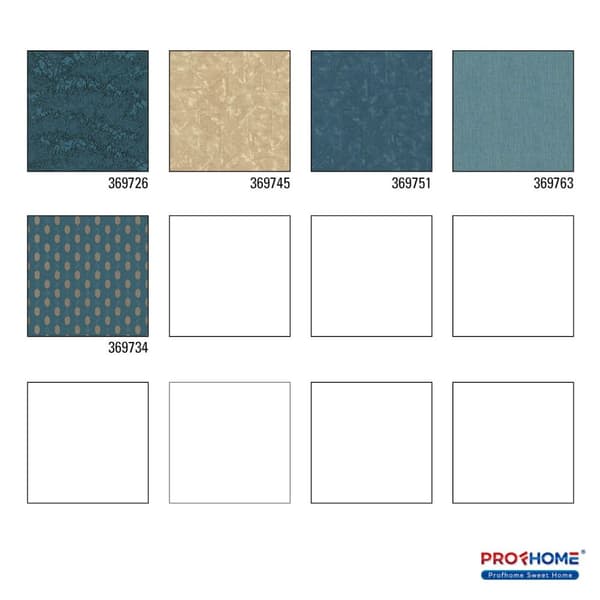 Non woven-tapet blomster Profhome 369726-GU lätt texturerad matt färg blå svart 5,33 m2