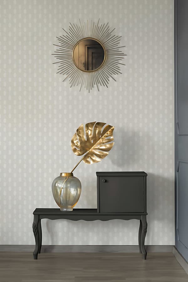 Non woven-tapet design Profhome 369733-GU lätt texturerad matt färg grå guld grädde 5,33 m2
