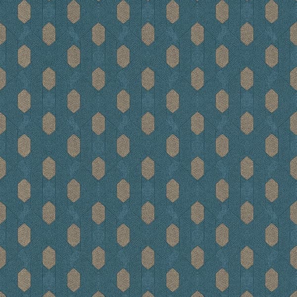 Non woven-tapet design Profhome 369734-GU lätt texturerad matt färg blå brun beige 5,33 m2