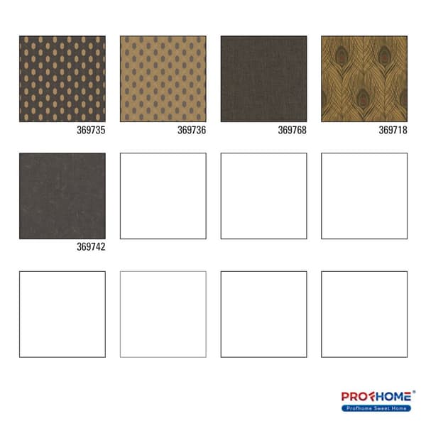 Non woven-tapet design Profhome 369735-GU lätt texturerad matt färg svart guld brun 5,33 m2