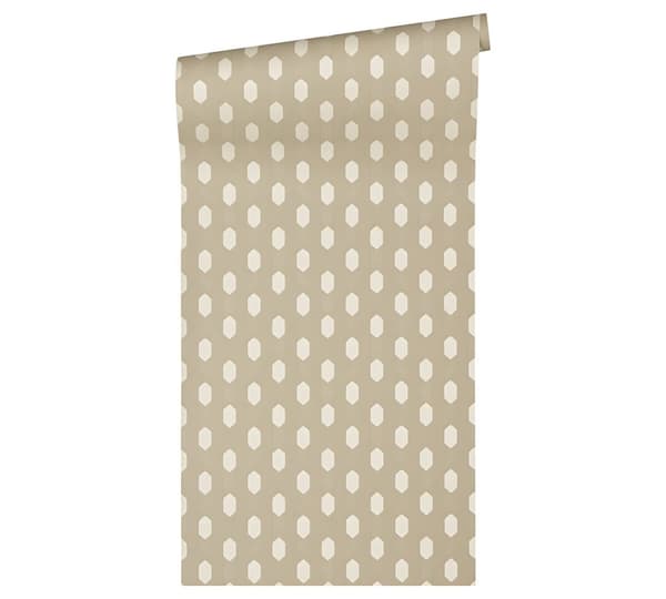 Non woven-tapet design Profhome 369737-GU lätt texturerad matt färg grädde guld beige 5,33 m2