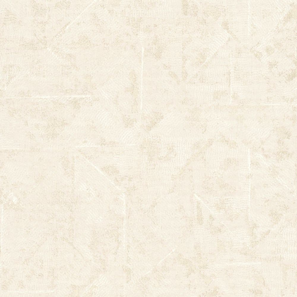 Non woven-tapet ton sur ton Profhome 369743-GU lätt texturerad matt färg grädde vit guld 5,33 m2