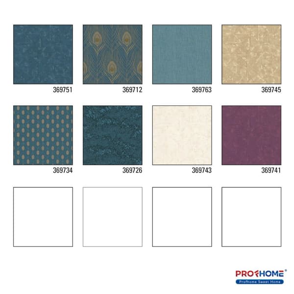 Non woven-tapet ton sur ton Profhome 369751-GU lätt texturerad matt färg blå grå silver 5,33 m2