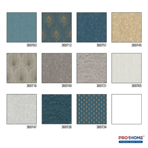 Non woven-tapet uni kulör Profhome 369763-GU lätt texturerad matt färg blå 5,33 m2