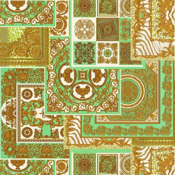 Non woven-tapet design Profhome 370482-GU lätt texturerad glansigt mönster matt bakgrund färg guld grön brun 7,04 m2