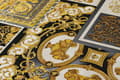 Miniatyrbild 3 av 6: Non woven-tapet design Profhome 370483-GU lätt texturerad matt mönster blank bakgrund färg guld silver svart vit 7,04 m2
