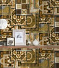 Miniatyrbild 5 av 6: Non woven-tapet design Profhome 370483-GU lätt texturerad matt mönster blank bakgrund färg guld silver svart vit 7,04 m2