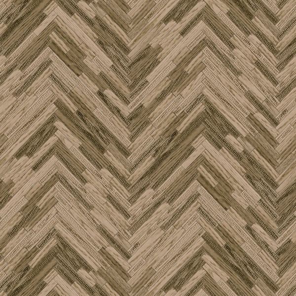 Non woven-tapet trä utseende Profhome 370512-GU lätt texturerad matt färg brun beige 7,04 m2