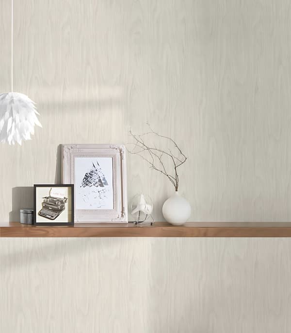 Non woven-tapet trä utseende Profhome 370521-GU lätt texturerad matt färg beige grädde vit 7,04 m2