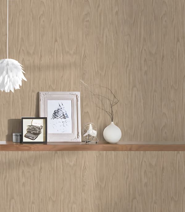 Non woven-tapet trä utseende Profhome 370522-GU lätt texturerad matt färg beige brun 7,04 m2