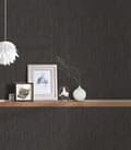 Miniatyrbild 5 av 6: Non woven-tapet trä utseende Profhome 370524-GU lätt texturerad matt färg grå svart 7,04 m2
