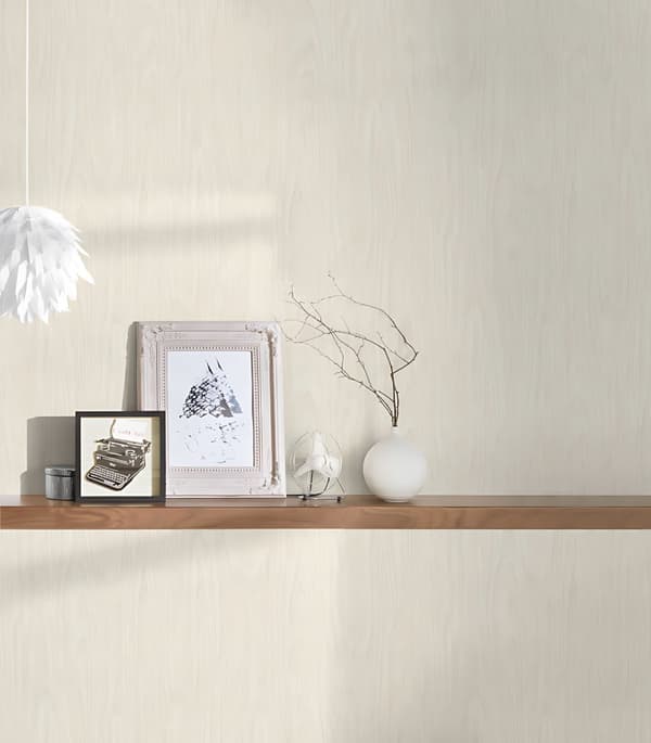 Ikke-vævet tapet træ imitation Profhome 370525-gu lidt tekstureret mat färg beige creme 7,04 m2