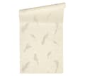 Miniatyrbild 2 av 6: Non woven-tapet fågelmönster Profhome 370535-GU texturerad glansigt mönster matt bakgrund färg silver beige grädde 7,04 m2