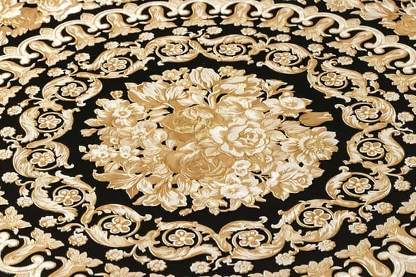 Ikke-vævet tapet ornament Profhome 370553-gu lidt tekstureret blank färg sort guld creme 7,04 m2