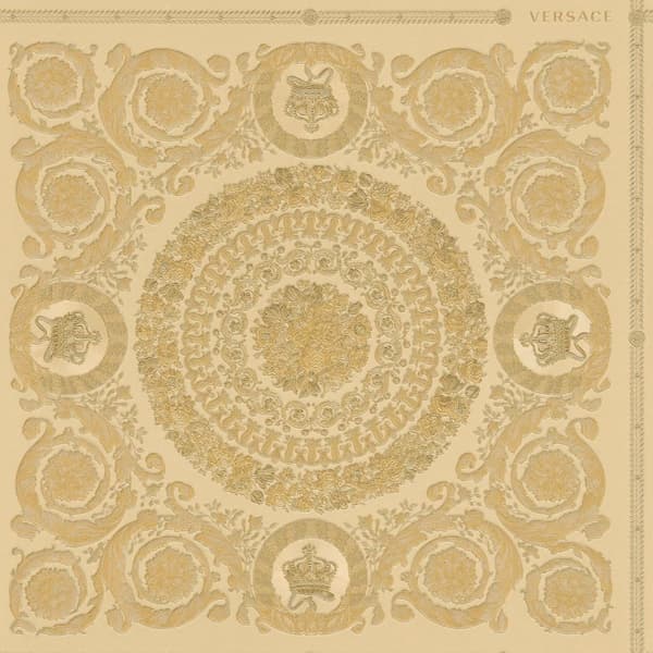 Non woven-tapet ornament Profhome 370554-GU lätt texturerad glansigt färg guld gul 7,04 m2